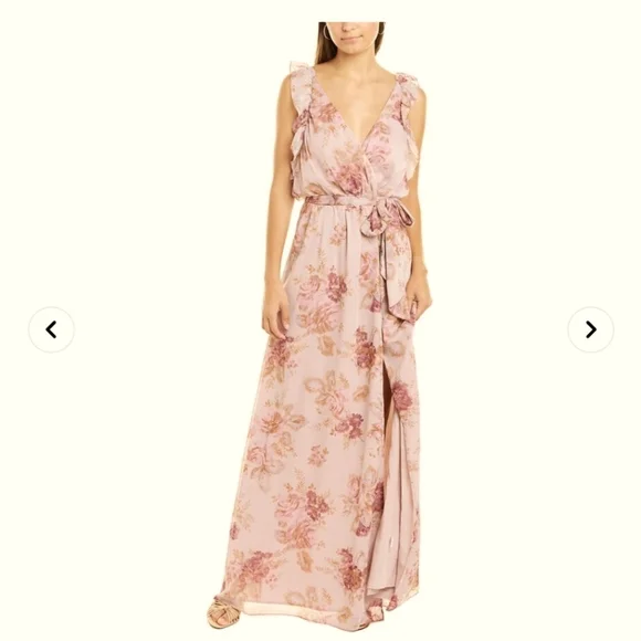 hope and ivy maxi dress Hope & Ivy Michelle Floral Maxi Wrap Dress